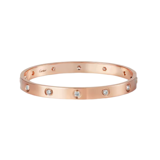 Cartier Love Bracelet 10 Diamond, Classic Model, Rose Gold