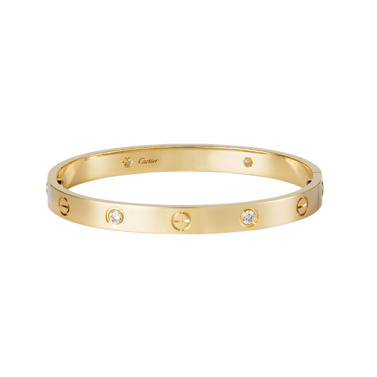 Cartier Love Bracelet 4 Diamond, Classic Model, Yellow Gold