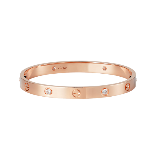 Cartier Love Bracelet 4 Diamond, Classic Model, Rose Gold