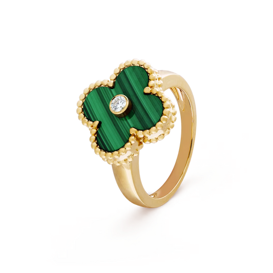 Van Cleef Vintage Alhambra Ring, Malachite