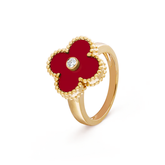 Van Cleef Vintage Alhambra Ring, Carnelian