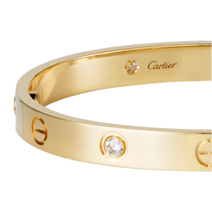 Cartier Love Bracelet 4 Diamond, Classic Model, Yellow Gold