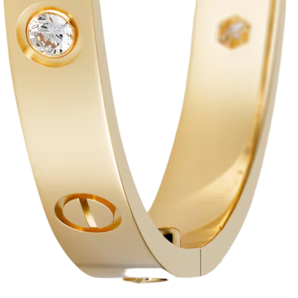 Cartier Love Bracelet 4 Diamond, Classic Model, Yellow Gold