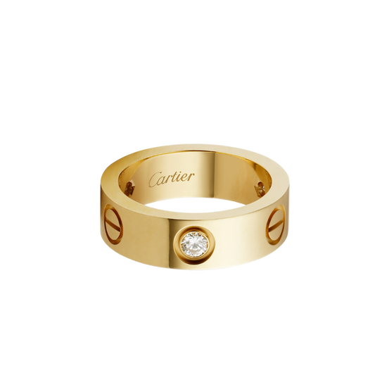 Cartier Love Ring 3 Diamonds, Yellow Gold