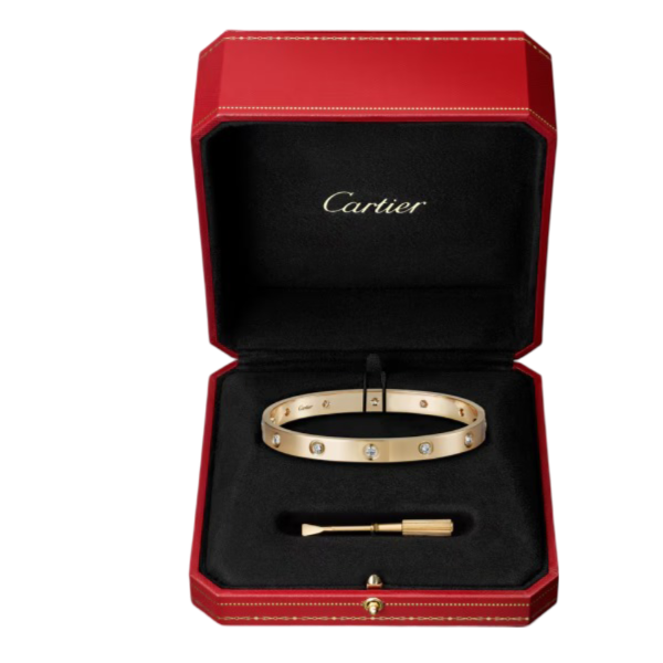 Cartier Love Bracelet 10 Diamond, Classic Model, Yellow Gold