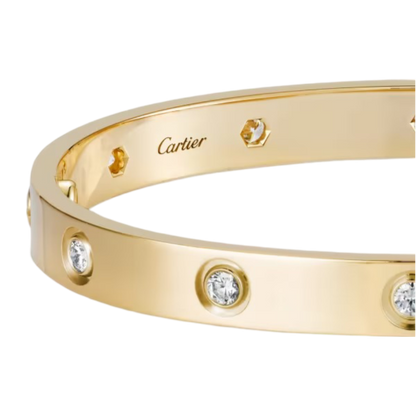 Cartier Love Bracelet 10 Diamond, Classic Model, Yellow Gold