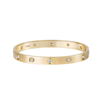 Cartier Love Bracelet 10 Diamond, Classic Model, Yellow Gold